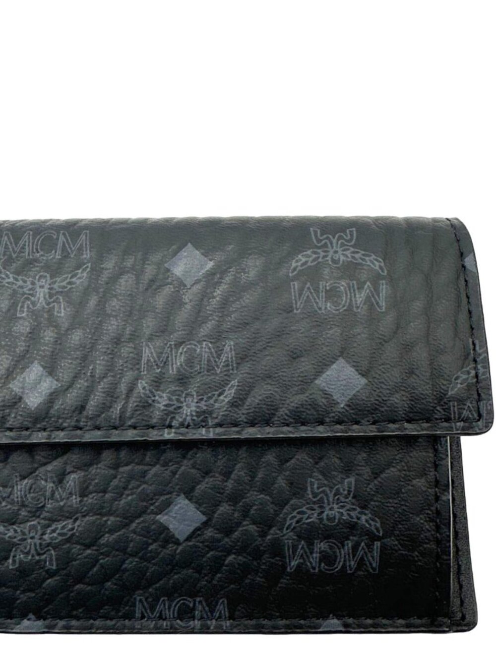 MCM  Aren Visetos Coated Canvas Card Holder Black